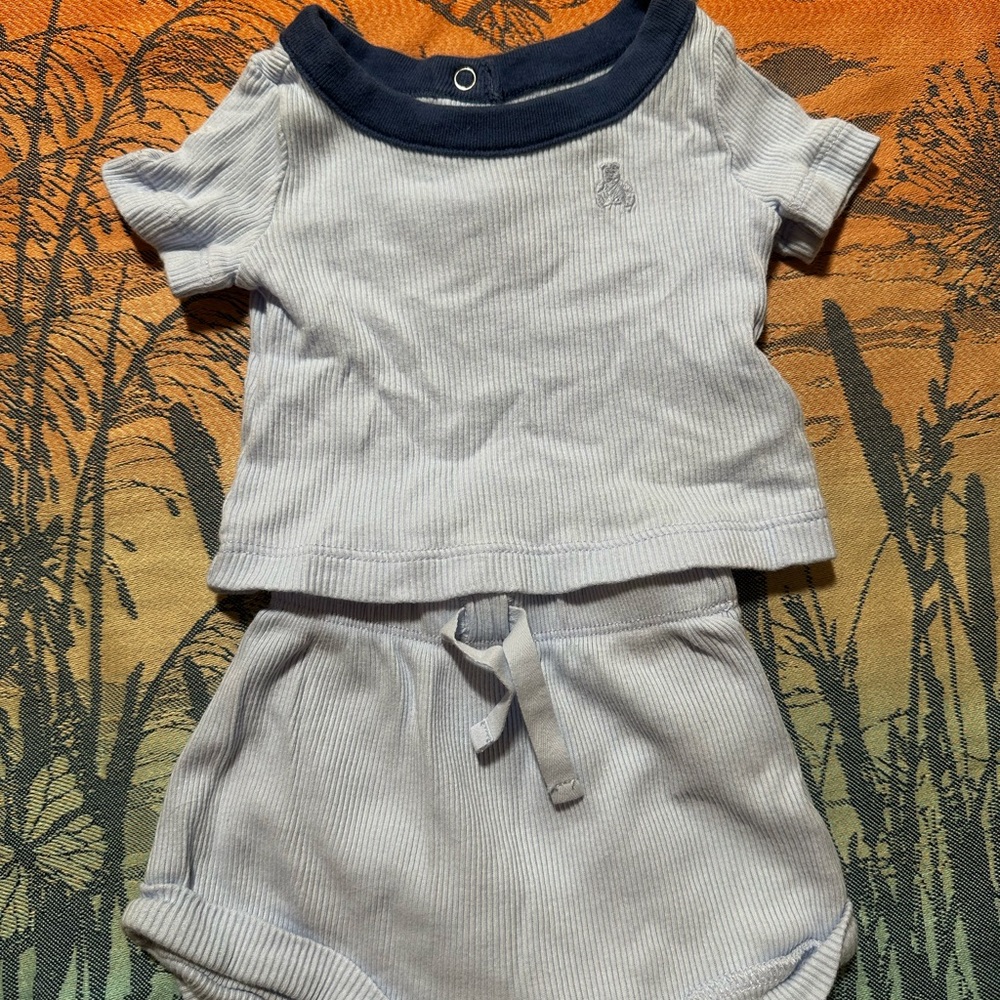 Baby GAP Soft Blue Ribbed Outfit